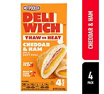 Hot Pockets Deliwich Cheddar And Ham Frozen Deli Sandwich 4 Count - 12.9 Oz