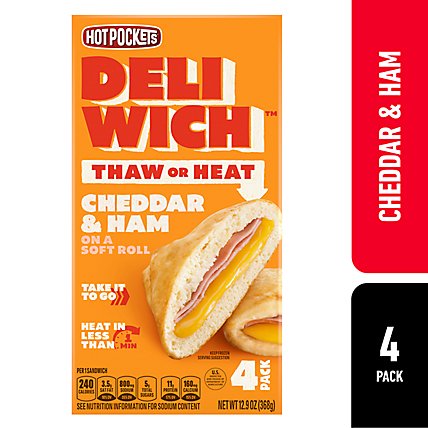 Hot Pockets Deliwich Cheddar and Ham Sandwiches Box - 12.9 Oz - Image 1