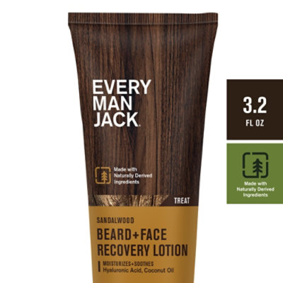 Every Man Jack Sandalwood Beard And Face Lotion For Men - 3.2 Oz - Image 1