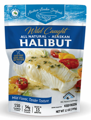 Halibut Alaska Wild Skinless Boneless Bag - 12 Oz - Image 1