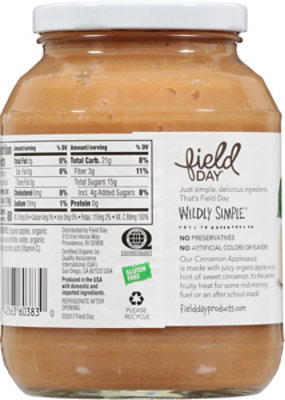 Field Day Organic Cinnamon Applesauce - 24 Oz - Image 6