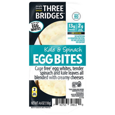 Three Bridges Kale & Spinach Egg Bites With Egg Whites - 4.6 Oz - Image 3