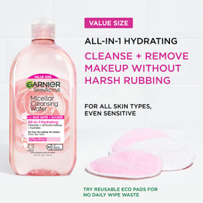 Garnier SkinActive Micellar Water Rose Cleansing Micellar Water Hydrating - 23.7 Fl. Oz. - Image 2