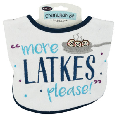 Chanukah Bib More Latkes Please - Each - Image 1