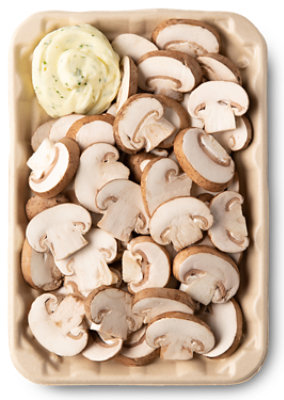 Baby Bella Mushrooms Sliced With Roasted Garlic Butter - 8.75 Oz - Image 1