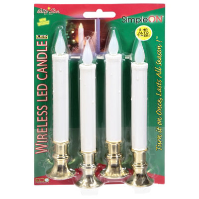 Brite Star 9.5in LED White Candles - 4 Count - Image 2