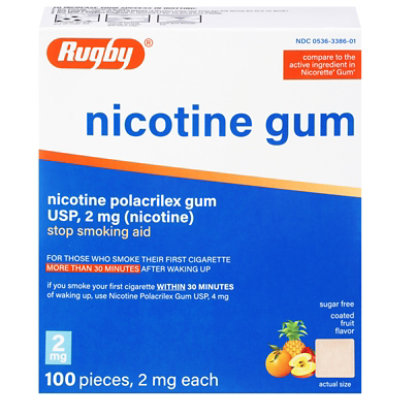Rugby Nicotine Gum Fruit 2mg - 100 CT - Image 2