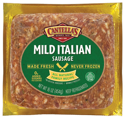 Cantellas Pork Mild Italian Sausage Bulk - 1 Lb - Image 1