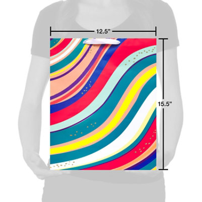 American Greetings Multicolored Stripes Extra Large Gift Bag - Each - Image 4