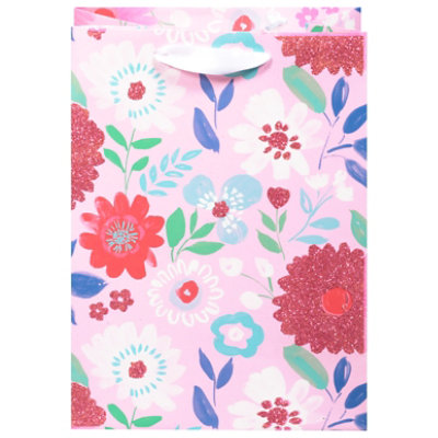 American Greeting Pink Floral Medium Gift Bag - Each - Image 3