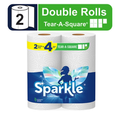 Sparkletear-a-square Paper Towels, 2 Double Rolls - 2 Roll - Image 1