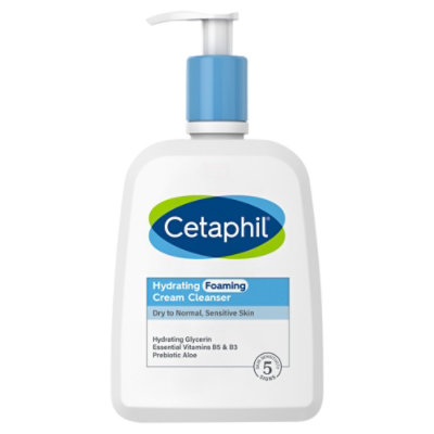 Cetaphil Hydrating Foaming Cream Cleanser Dry to Normal Sensitive Skin - 16 Fl. Oz. - Image 1