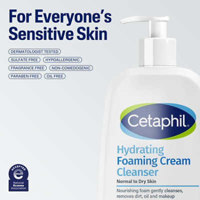 Cetaphil Hydrating Foaming Cream Cleanser Dry to Normal Sensitive Skin - 16 Fl. Oz. - Image 5