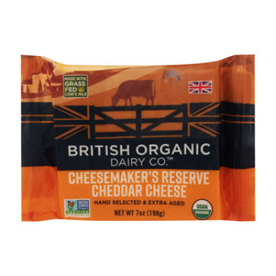 British Organic Dairy Vintage Cheddar Cheese - 7 Oz