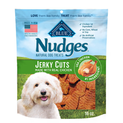 Blue Buffalo Nudges Bite-Sized Chicken Pieces Jerky Bites Dog Treats In Bag - 16 Oz - Image 1