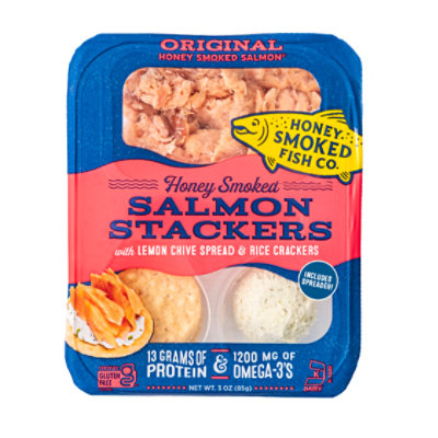 Honey Smoked Salmon Stackers Original - 3 OZ - Image 1