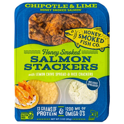 Honey Smoked Fish Chipotle Lime Salmon Stackers - 3 OZ - Image 2