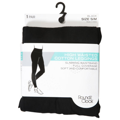 No Nonsense Women's Great Shapes Cotton Shaping Leggings 1 Pair Pack Black  XXL 