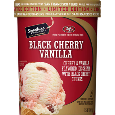 Signature Select Ice Cream Black Cherry Vanila Sf 49ers 1.5 Qt