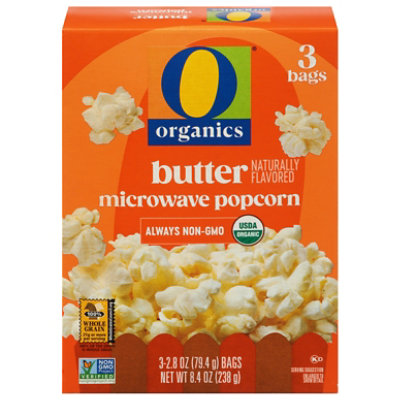 O Organics Popcorn Microwave Butter 3-2.8 Oz - 3-2.8 OZ