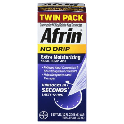 Afrin No Drip Extra Moisturizing 15ml Twinpack - 1.01 FZ - Image 3