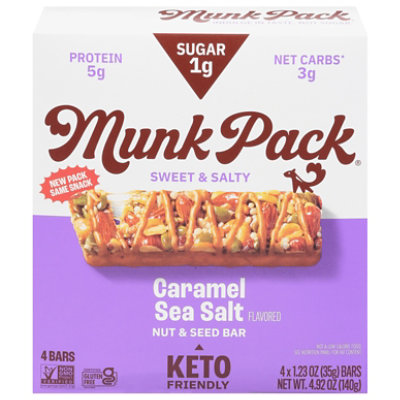 Munk Pack Bar Caramel Sea Salt 4 Count - 4.92 Oz