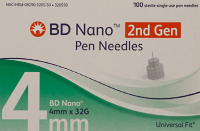 Bd Pen Needl Nano 2nd Gen 32gx4mm - 100 CT - Image 2