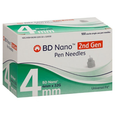 Bd Pen Needl Nano 2nd Gen 32gx4mm - 100 CT - Image 1