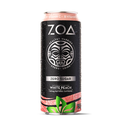 Zoa White Peach Zero Sugar Healthy Warrior Energy Drink - 16