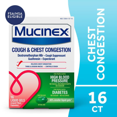 Mucinex Cough & Chest Congestion Liquid Gels - 16 Count - Image 1