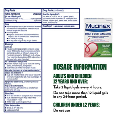 Mucinex Cough & Chest Congestion Liquid Gels - 16 Count - Image 3