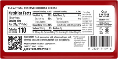 Cabot Artisan Reserve Cheddar Cheese - 16 Oz - Image 6