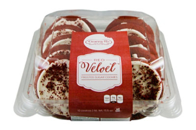 Red Velvet Frosted Sugar Cookies 10 Count - 13.5 Oz - Image 1