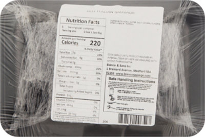 Bianco & Sons Hot Italian Pork Sausage - 16 Oz - Image 6