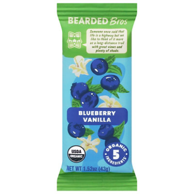 Bearded Brothers Bar Bodacious Blueberry Vanilla Organic - 1.52 Oz ...