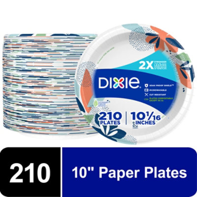 Dixie Everyday Printed Paper Plates, 10 1/16 Inch Plates - 210 Count - Image 2