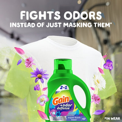 Gain Odor Defense 2 In 1 Super Fresh Blast Liquid Detergent - 46 Fl. Oz. - Image 3