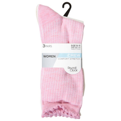 Infini Rtc Women Multicolor Lattice Crew Socks Pack - 3 Count - Image 3