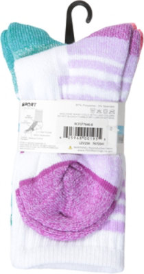 Round the Clock Size 4-6 Sport Girls Crew Socks - 3 Count - Image 4