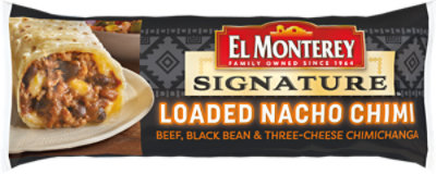 El Monterey Signature Beef Black Bean & Three Cheese Loaded Nacho Chimichanga Single Serve - 4.8 Oz - Image 1