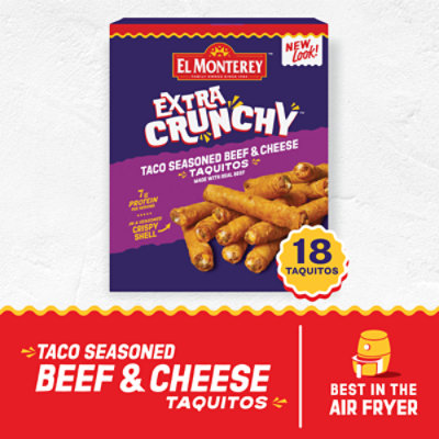 El Monterey Extra Crunchy Taco Seasoned Beef And Cheese Taquito 18 Count - 20.7 Oz