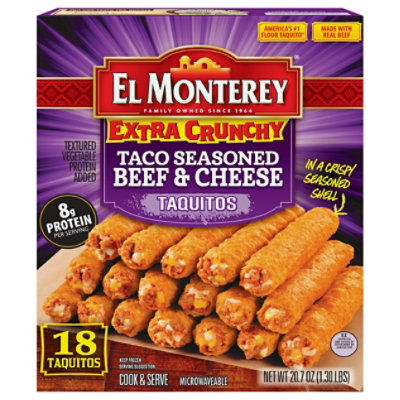 El Monterey Extra Crunchy Taco Seasoned Beef And Cheese Taquito 18 Count - 20.7 Oz - Image 5