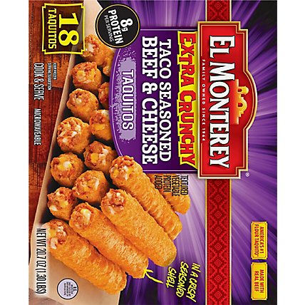 El Monterey Extra Crunchy Taco Seasoned Beef And Cheese Taquito 18 Count - 20.7 Oz - Image 6