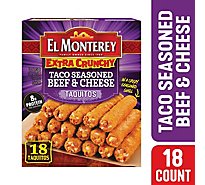 El Monterey Extra Crunchy Taco Seasoned Beef And Cheese Taquito 18 Count - 20.7 Oz