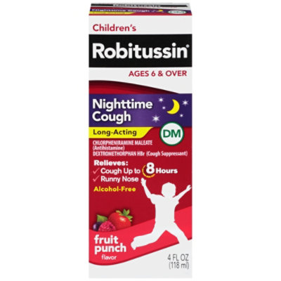 Robitussin Childrens Nighttime Cough Long Acting DM - 4 Oz - Image 1