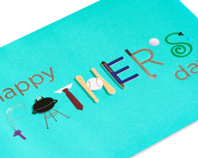Papyrus Illustrated Lettering Father's Day Card - Each - Image 2