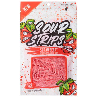 Strawberry Sour Strip Candy 12 Strips In Every Bag - 3.7 OZ - Image 3