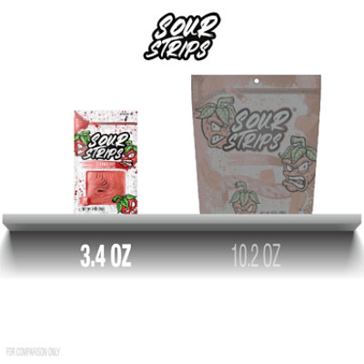 Strawberry Sour Strip Candy 12 Strips In Every Bag - 3.7 OZ - Image 5