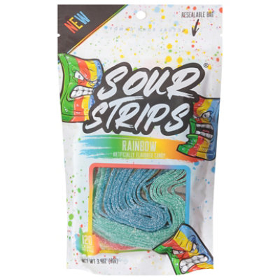 Rainbow Sour Strip Candy 12 Strips In Every Bag - 3.7 OZ - Image 3