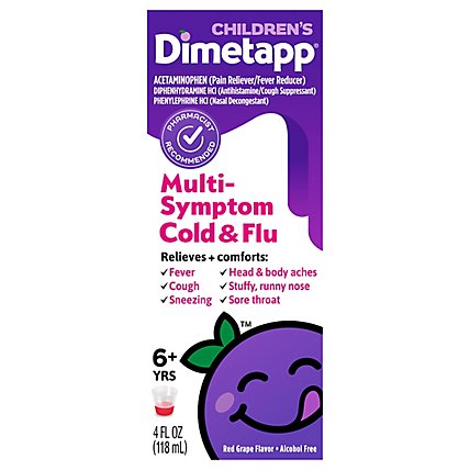 Dimetapp Multi Symptom Cold & Flu Relief for Children - 4 Fl. Oz. - Image 3
